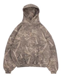 Heavyweight 100% Cotton Eco-Friendly Screen Print Camouflage <b>Hoodie</b> <b>Men</b> Clothing Streetwear Custom Distressed Zip-Up 500 Gsm - Product Image 1