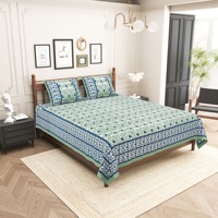 Draps de lit double en coton imprimé de qualité supérieure pour une utilisation toute l'année, disponibles à un prix compétitif en provenance d'Inde