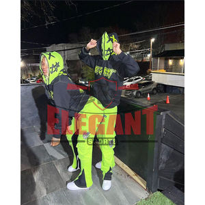 Survêtements avec fermeture éclair complète pour hommes broderie logo poche cargo pantalons de survêtement évasés et ensembles de sweat à capuche sialkot pakistan survêtement - Product Image 5