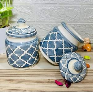 ราคาโรงงาน โถเซรามิกดีไซน์เนอร์สำหรับห้องครัวสมัยใหม่ โถเซรามิกสำหรับเสิร์ฟและเก็บอาหาร ผลิตด้วยงานฝีมือ - Product Image 3