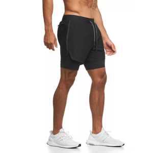 2025 Short d'entraînement de course Logo personnalisé Short de sport de gymnastique à compression à double pont Hommes - Product Image 2