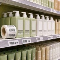 Étiquettes thermiques personnalisées en rouleau, autocollantes, pour prix, en papier, rectangulaires, pour rayonnages de supermarchés et commerces de détail
