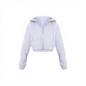 เสื้อฮู้ดครอปหนานุ่มสำหรับผู้หญิง ผ้าฝ้ายฟลีซ 500 GSM คุณภาพพรีเมียม เหมาะสำหรับฤดูหนาว สไตล์สตรีทแวร์ รับผลิตแบบ OEM และรับผลิตภายใต้แบรนด์ของลูกค้า - Product Image 1
