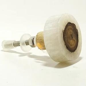 Bouton de porte décoratif en résine aspect marbre artisanal et poignée pour cuisine, chambre, villa, pour application sur tiroir et commode - Product Image 1