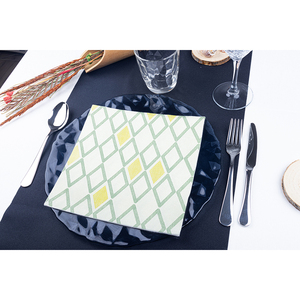 Servilletas Ecológicas Bambulux con Estampado Pequeño Verde 40x40cm, 480 Unidades, B2B - Product Image 1