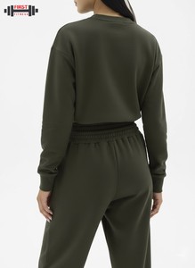 Sudadera con Capucha y Cremallera para Mujer, Estilo Vintage, Lavado Ácido, Talla Grande, Tejido de Algodón, para Invierno - Product Image 2