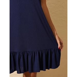 Automne hiver genou longueur femmes carrière robes robe avant solide droite affaires bureau dames robe - Product Image 5