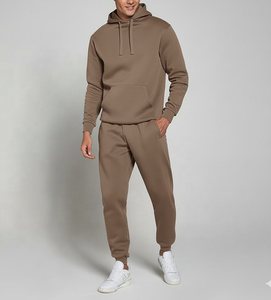 Survêtement uni à capuche personnalisé unisexe | Ensemble Streetwear respirant antibactérien avec doublure en polaire de coton épais | Hiver décontracté - Product Image 1