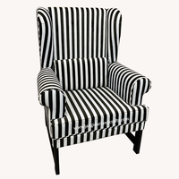 Chaise de loisirs de salon meubles de salon chaise de luxe à dossier haut fauteuil à dossier arrière tissu chaises d'appoint à rayures Inde