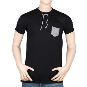 T-shirt à col rond et manches courtes pour homme - Noir - Product Image 2