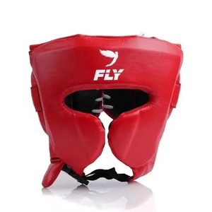 Protège-tête de boxe de qualité supérieure, couleur personnalisée, en cuir véritable avec logo, fermeture auto-agrippante et lacets, pour Muay Thai - Product Image 4