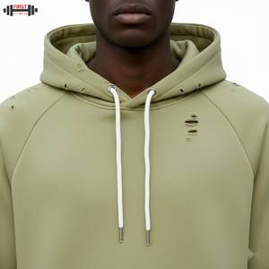 Sudadera con capucha de lana de algodón con forro liso desgastado para hombre de la mejor calidad, Top térmico de invierno hecho en Pakistán - Product Image 4