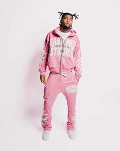 Ensembles deux pièces brodés personnalisés pour hommes Nouveau design Survêtements en coton épais Ensemble de survêtements avec appliques respirantes et patchées - Product Image 2