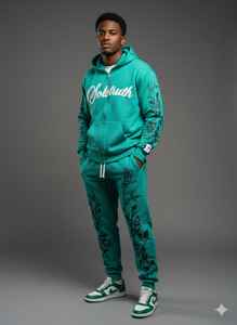 Levi 480GSM Hiver, à l'aspect vieilli sur le devant, sérigraphie et strass, double taille, en polaire polyester/coton, anti-plis, à capuche - Product Image 2