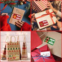 Étiquette de cadeau de Noël Autocollants Autocollants Bâton Étiquettes de cadeau auto-adhésives pour boîte-cadeau de vacances (Noël 5 Designs - 120 Count)