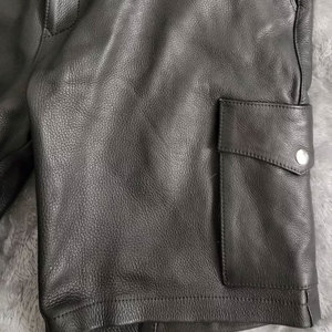 Shorts en cuir légers pour hommes en gros Shorts en cuir pour hommes avec cordon de serrage confortables Shorts en cuir les plus vendus pour l'été - Product Image 3