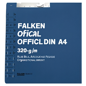 Falken Official DIN <b>A4</b> 320g/m Recycled Blue Manila Cardboard File <b>Folder</b> with Organizational Imprint - Product Image 3