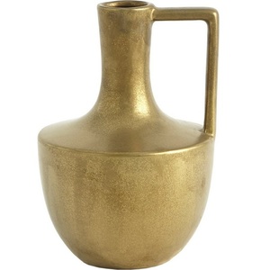 Florero decorativo de mesa de Metal moderno de oro crudo de aluminio de alta calidad, macetas y jardineras decorativas para el hogar - Product Image 3