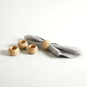 Servilleteros únicos de bambú y ratán-Cocina de granja y ajustes de mesa al aire libre (hechos a mano en la India) - Product Image 3