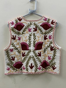 Chaleco de Algodón Bordado con Flores, Estilo Bohemio Hecho a Mano, Ropa de Primavera para Mujer, Talla Adulta, Corte Regular - Product Image 3