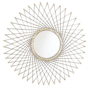 Venta al por mayor moderna decoración del hogar oro espejo de pared de Metal mejor precio India hecho a mano espejo de metal decorativo para decoración de pared - Product Image 6