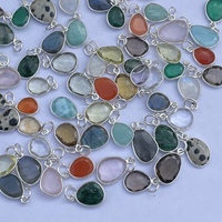 8mm 10mm Cornaline Onyx Quartz Bleu Rose Rouge Noir Blanc Vert Tranche À Facettes Pendentifs Pierre De Naissance Charmes Minimalistes Poids Léger