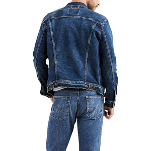 Veste en jean bleu foncé décontractée slim pour homme, écologique, respirante, coupe-vent, de qualité supérieure, extensible, design personnalisé, la meilleure - Product Image 4