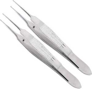 2 Piezas de Pinzas Castroviejo de 4 Pulgadas para Sutura, Acero Inoxidable Quirúrgico, 0.3mm 0.5mm 1x2, Manual, Certificación CE, 1 Año de Garantía, Surgiright - Product Image 2