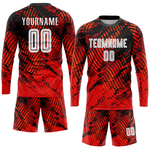 100% poliéster de alta calidad de manga larga Camiseta de fútbol conjuntos cortos logotipo personalizado sublimación uniformes del equipo - Product Image 2