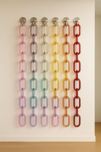 Grande décoration murale en chaîne de résine, accessoires de rideau de séparation de pièce DIY avec motif d'amour - Product Image 6