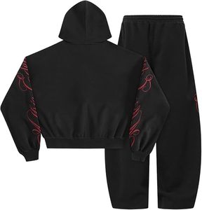 Ensemble survêtement bleu marine à capuche et pantalon de jogging avec imprimé lettrage doré, décontracté, respirant, pour adultes, toutes saisons - Product Image 6
