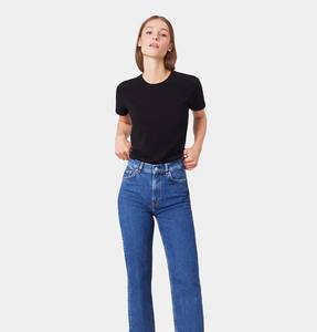 2025 nueva primavera otoño sólido Delgado ropa de calle de manga corta mujeres deportes Fitness Top cuello redondo ajustado Color sólido para damas - Product Image 1