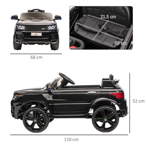 HOMCOM Coche Eléctrico para Niños de 3 a 6 Años con Control Remoto, Luces LED y Bocina, en PP y Metal, 110x68x52 cm - Product Image 3
