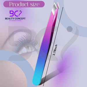 Pince à épiler professionnelle en acier inoxydable de style classique à pointe inclinée pour l'épilation et l'élimination des poils incarnés - Product Image 5