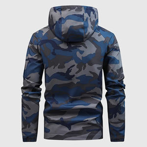 <b>Mens</b> Lightweight <b>Camo</b> Windbreaker <b>Jacket</b> Casual Zip-Up Hooded Outdoor <b>Jacket</b> with Drawstring & Zipper Pockets Durable Polyester - Product Image 4