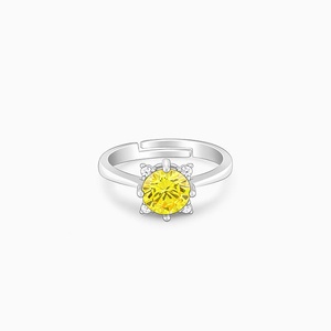 Anillo de flor de ámbar de plata fina, juego de bisel de piedras preciosas chapadas en oro amarillo, joyería fina de boda con patrón de número único - Product Image 1