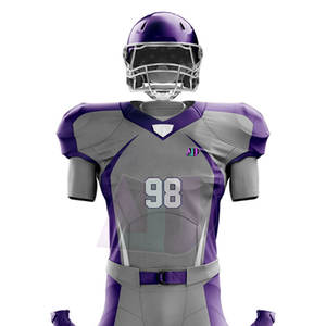 Ensemble d'uniformes de football américain pour hommes adultes avec manches courtes, matière légère en polyester et élasthanne, design respirant et flexible - Product Image 4