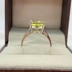 Anillo clásico de piedra de cuarzo limón para mujer, diseño romántico de corte ovalado de Plata de Ley 925 sólida para cumpleaños de aniversario de boda - Product Image 3