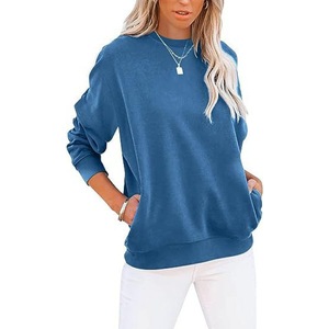 Sweat-shirt à capuche sport décontracté pour femme, manches longues, col rond, en spandex, doublé, couleurs assorties, tissu tricoté durable - Product Image 2
