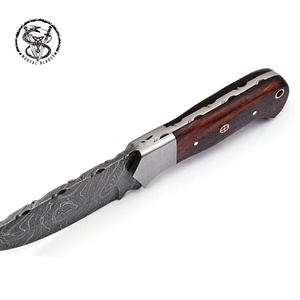 Cuchillo de caza de hoja fija de alta calidad, cuchillos de caza de acero de Damasco, cuchillos de acampada con asas personalizadas para minoristas, venta al por mayor - Product Image 4