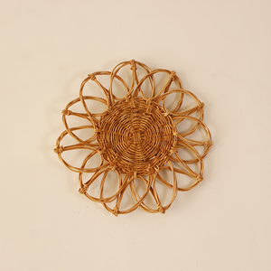 Decoración de pared de ratán con flores, decoración de pared hecha a mano vietnamita de alta calidad para el hogar - Product Image 5