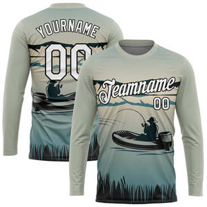 เสื้อตกปลาแขนยาวระบายอากาศได้ดีน้ำหนักเบามีฮู้ดเสื้อโพลีเอสเตอร์ทนรังสียูวีแบบสั่งตัดสำหรับทีมแข่งขันกลางแจ้ง - Product Image 6