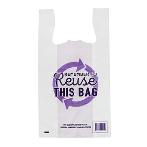 OEM DE FÁBRICA DE PE personalizado de plástico reciclable camiseta bolsa de supermercado chaleco portador bolsas de la compra de alimentos de embalaje de uso - Product Image 1