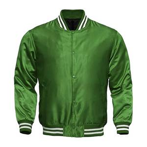 Custom Coated Satin Varsity <b>Jackets</b> | Wholesale Embroidered Front Windproof Breathable Streetwear Bomber <b>Jackets</b> OEM Supplier - Product Image 3