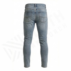 Jeans en denim sur mesure pour hommes, fabricant proposant des choix de tissus tendance et confortables, couleur personnalisée, streetwear haut de gamme, hiver - Product Image 2