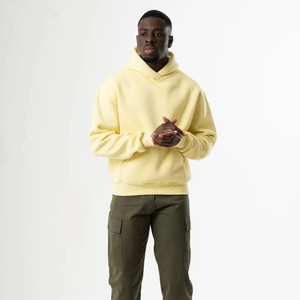 Sweat à capuche ample surdimensionné en coton, tissu français, thermique d'hiver, logo brodé, style hip-hop, imprimé à l'écran - Product Image 1