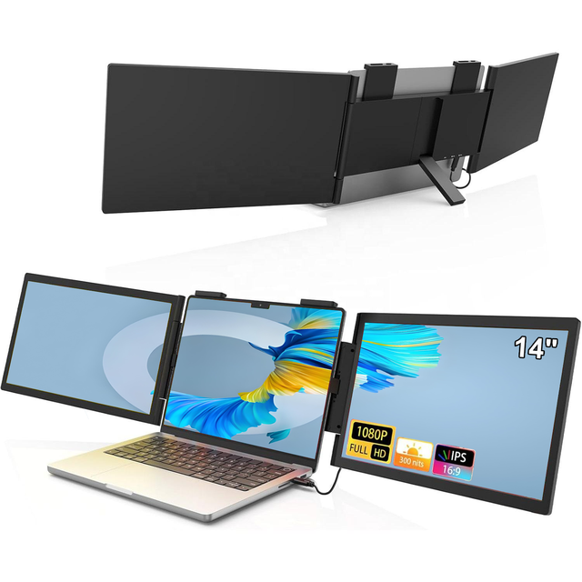 Factory Wholesale 14 Inch Portable Display with Dual Screens 1920*1080 60hz Portable Monitor with Widely Application