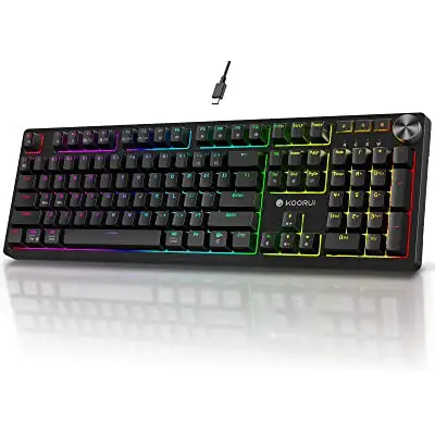KOORUI Mechanical Gaming Wired Keyboard and