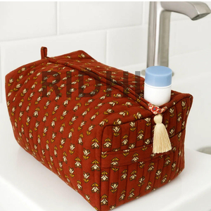 Bolsa de Mano Acolchada con Cierre, Estampado Floral, Ecológica, Reutilizable, Multiusos, para Cosméticos, Compras y Uso Diario - Product Image 6