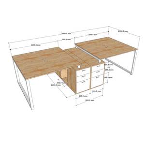 HBRT072 โต๊ะสี่ขาทรงสี่เหลี่ยมพร้อมตู้ไม้ธรรมชาติ ดีไซน์สไตล์มินิมอล - Product Image 5